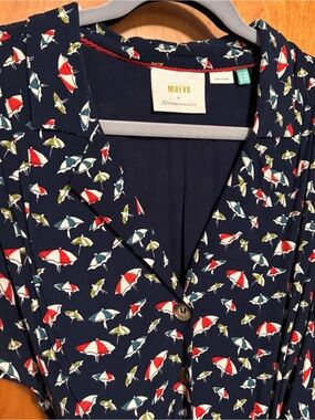 Maeve by Anthropologie Catherine Beach Umbrella Printed Shirt Dress Size 18W